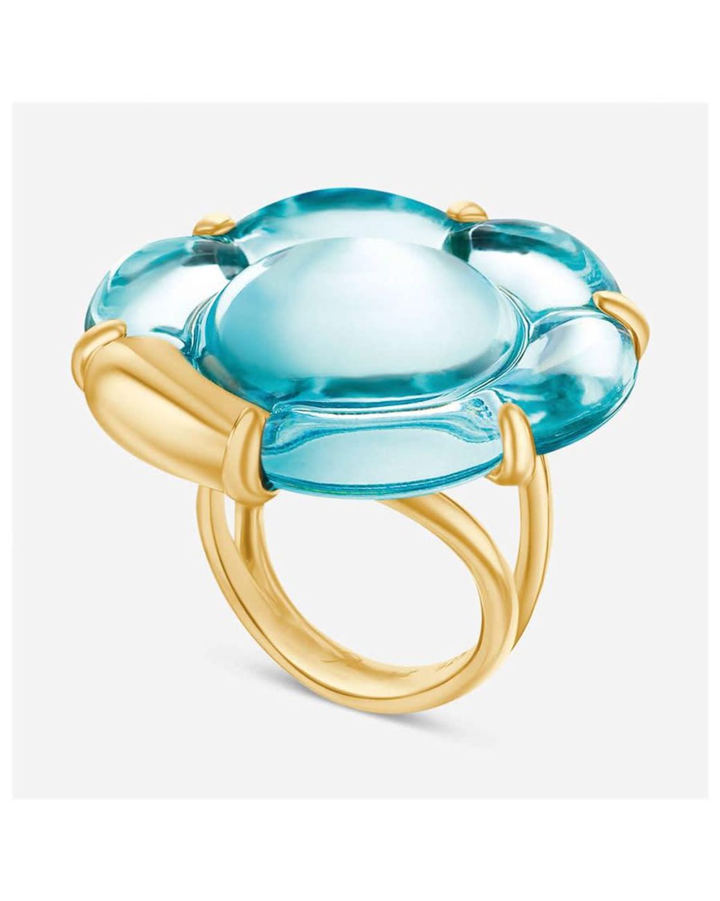 Baccarat Blue 'B Flower' Ring Crystal 2806980 for men