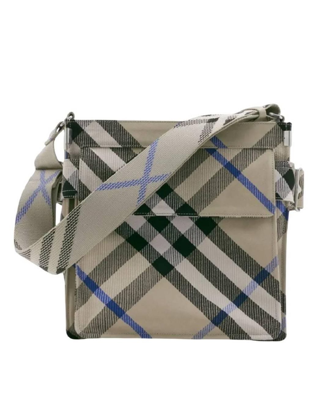Burberry Green Small Trench Check Pattern Crossbody Bag for men