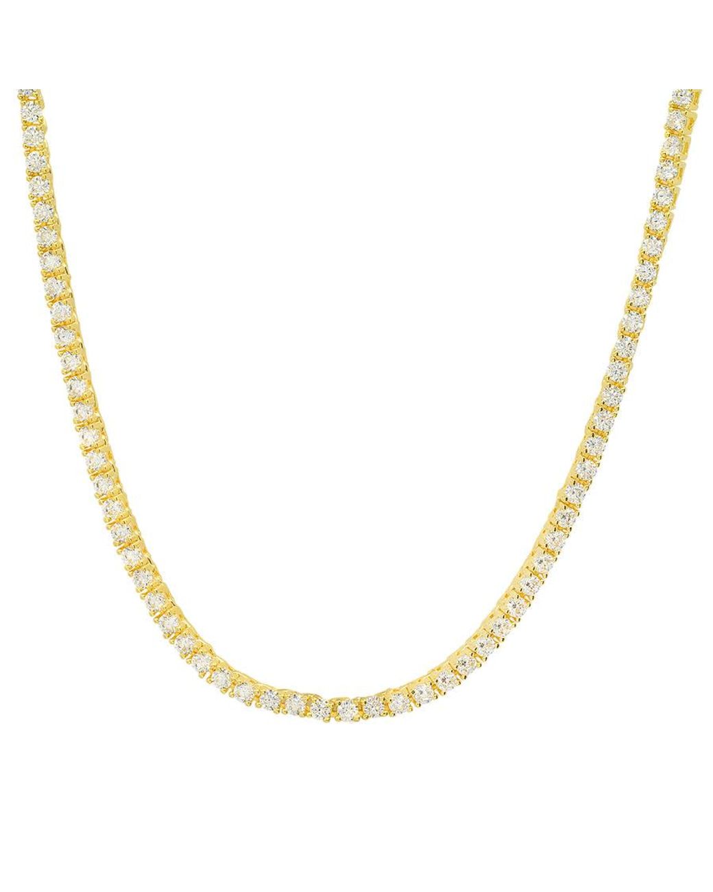 Kylie Harper Metallic 14K Over Cubic Zirconia Cz Tennis Necklace for men