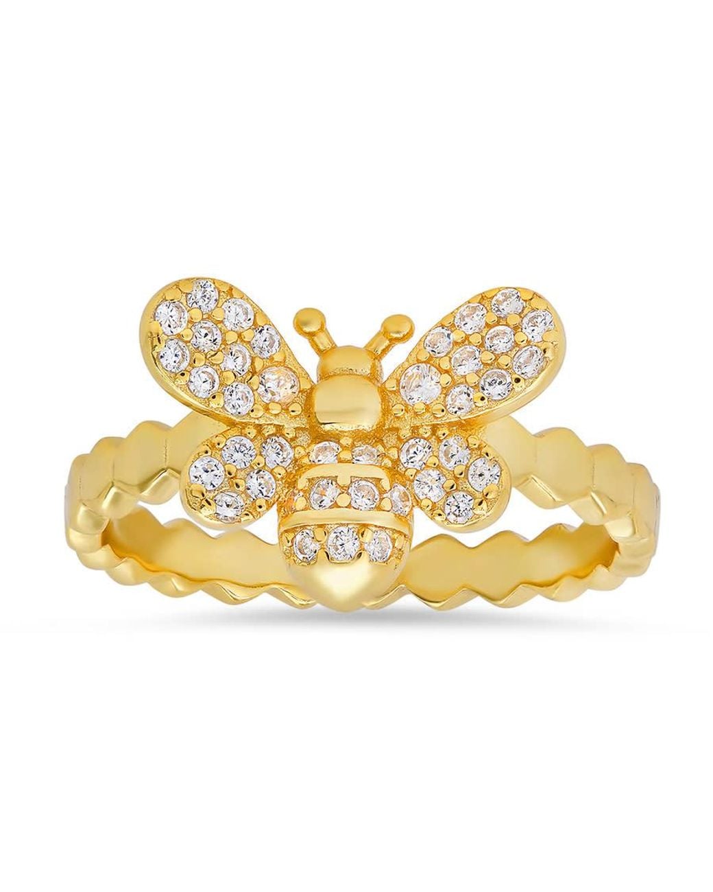 Kylie Harper Yellow 14K Over Cubic Zirconia Cz Bumble Bee Ring for men