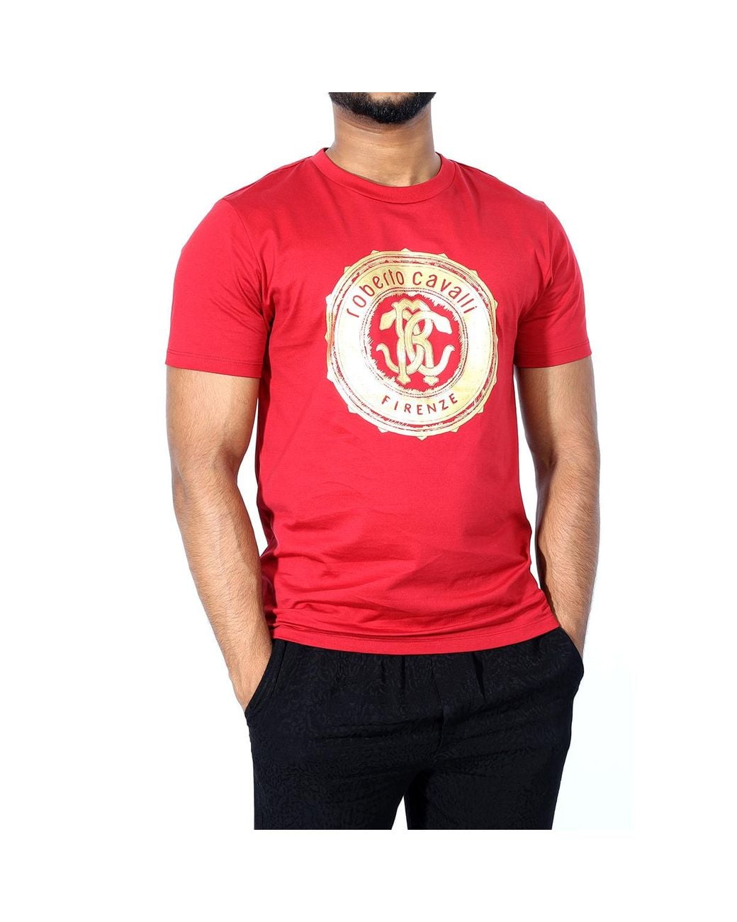 Roberto Cavalli Red Carmine Slim Fit T-Shirt for men