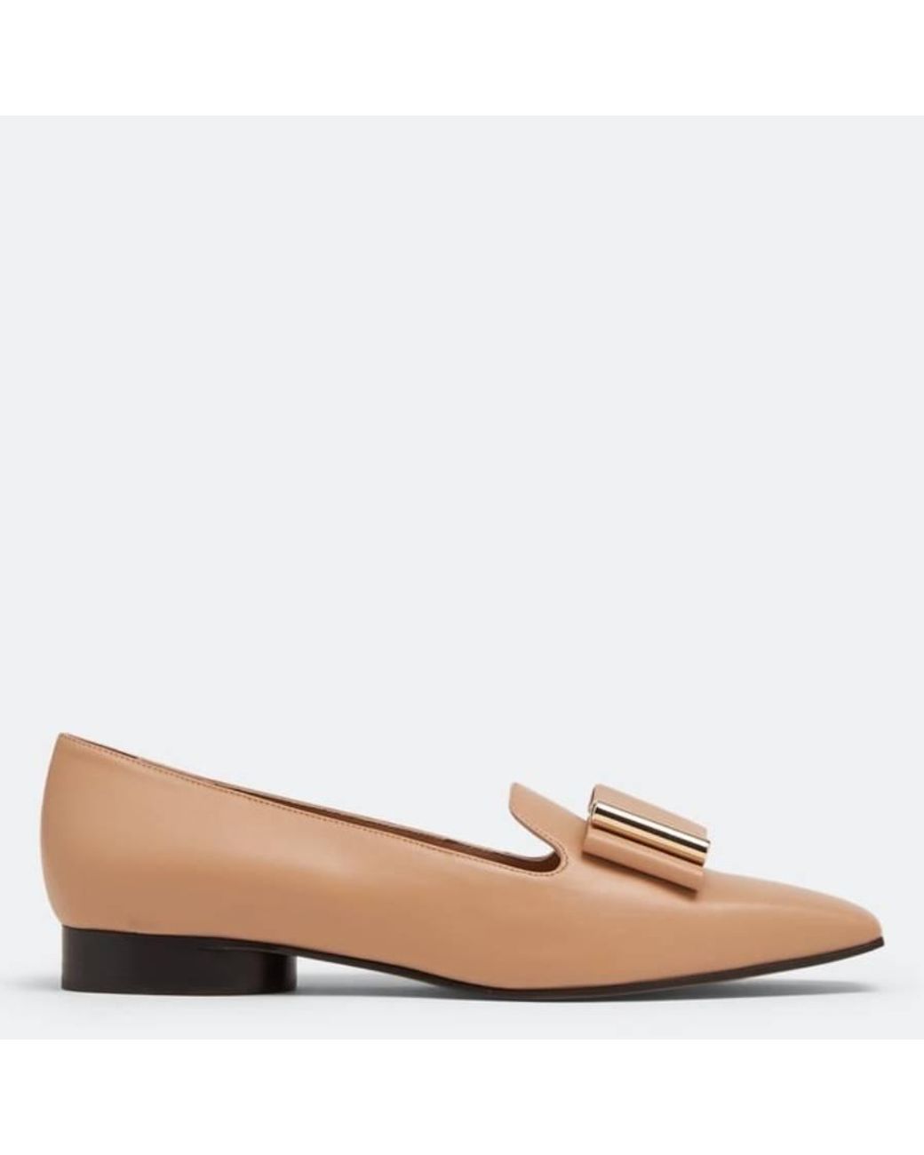Ferragamo Brown Leda Nappa Leather Loafers