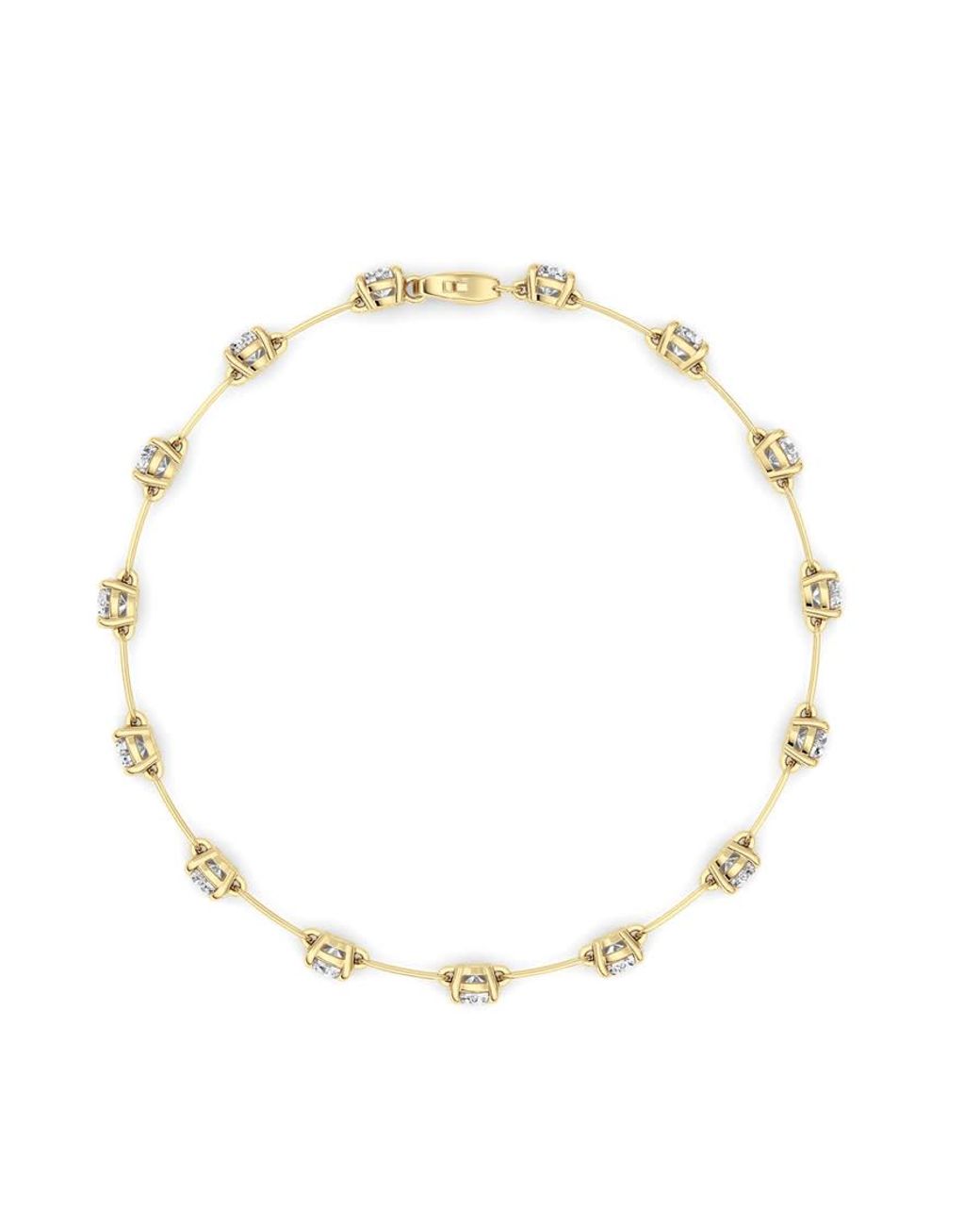 Mure And Co Metallic 3Ctw Round Shaped Lab Grown Diamond (F/Vs) Station Bracelet for men