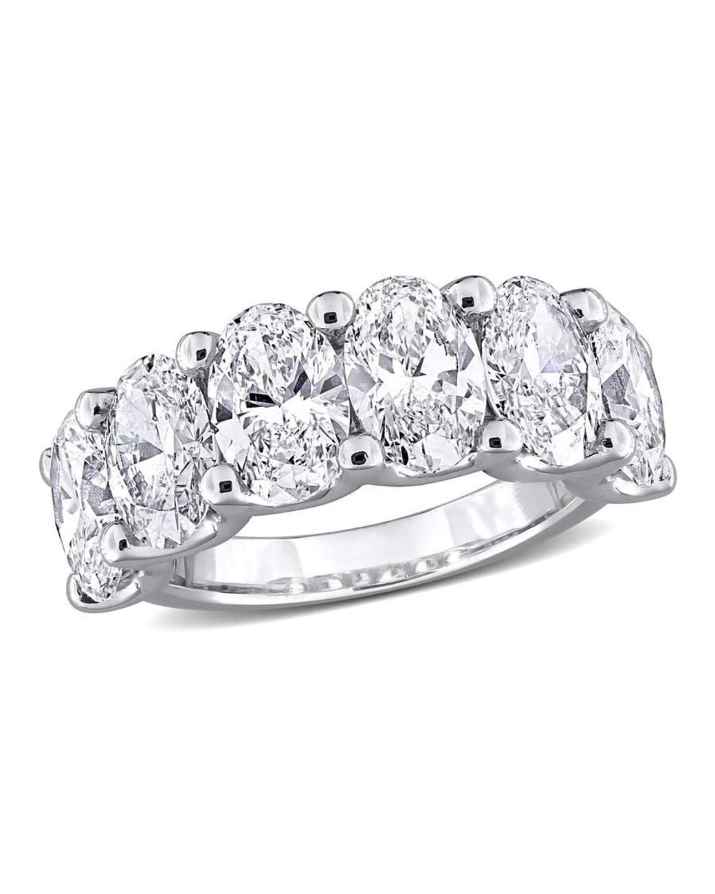 Created Forever Metallic 6Ct Tw Oval-Cut Lab-Grown Diamond 6-Stone Semi-Eternity Anniversary Band for men
