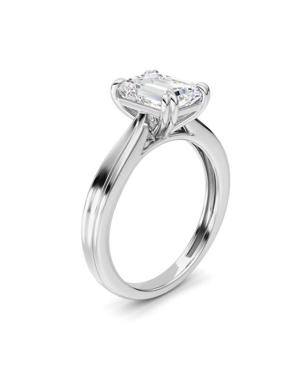 Solitaire Lab Diamond Mure And Co 2Cttw Emerald Shaped Lab Grown Diamond Solitaire Ring in ...