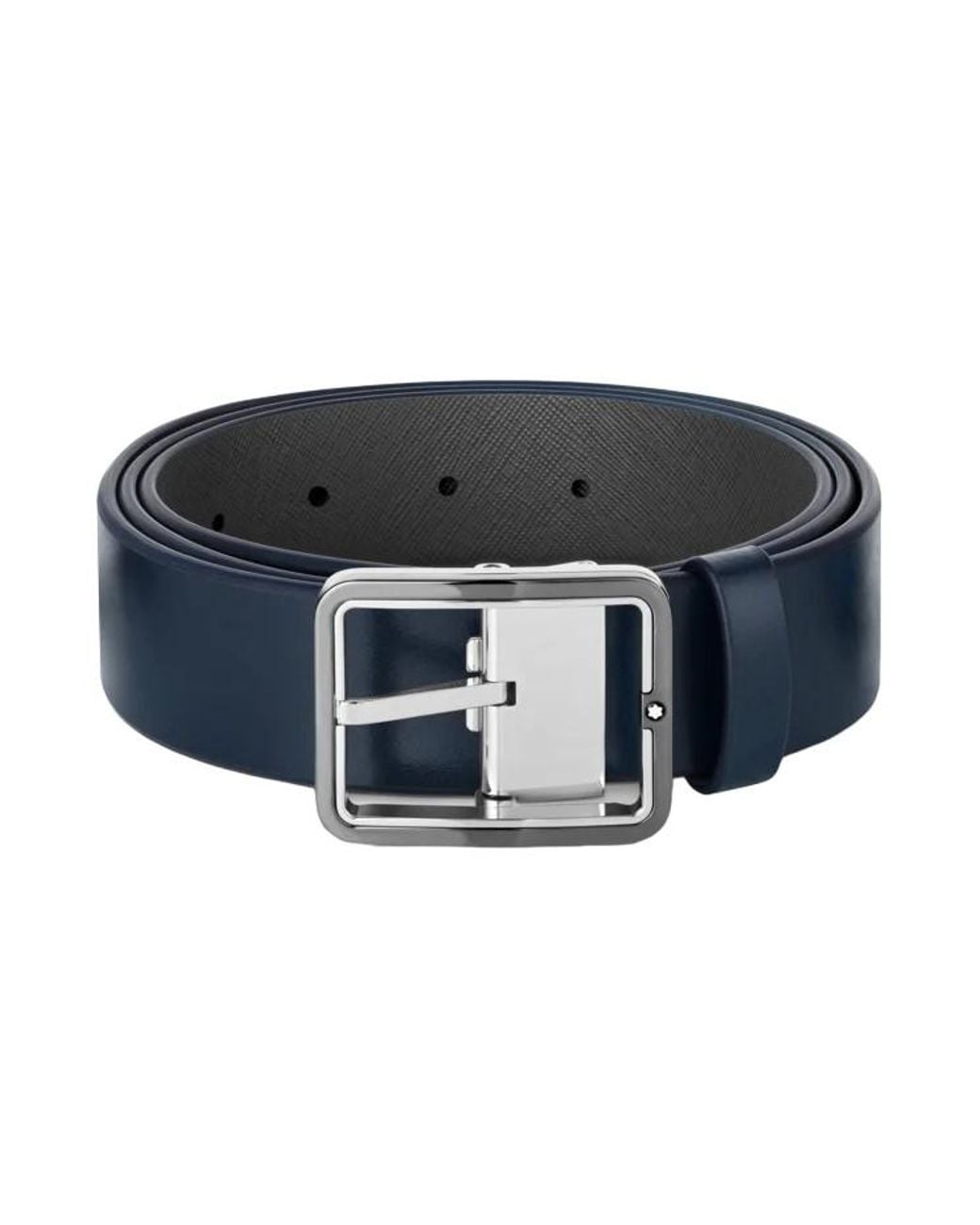 Montblanc Black 35 Mm Reversible Leather Belt for men