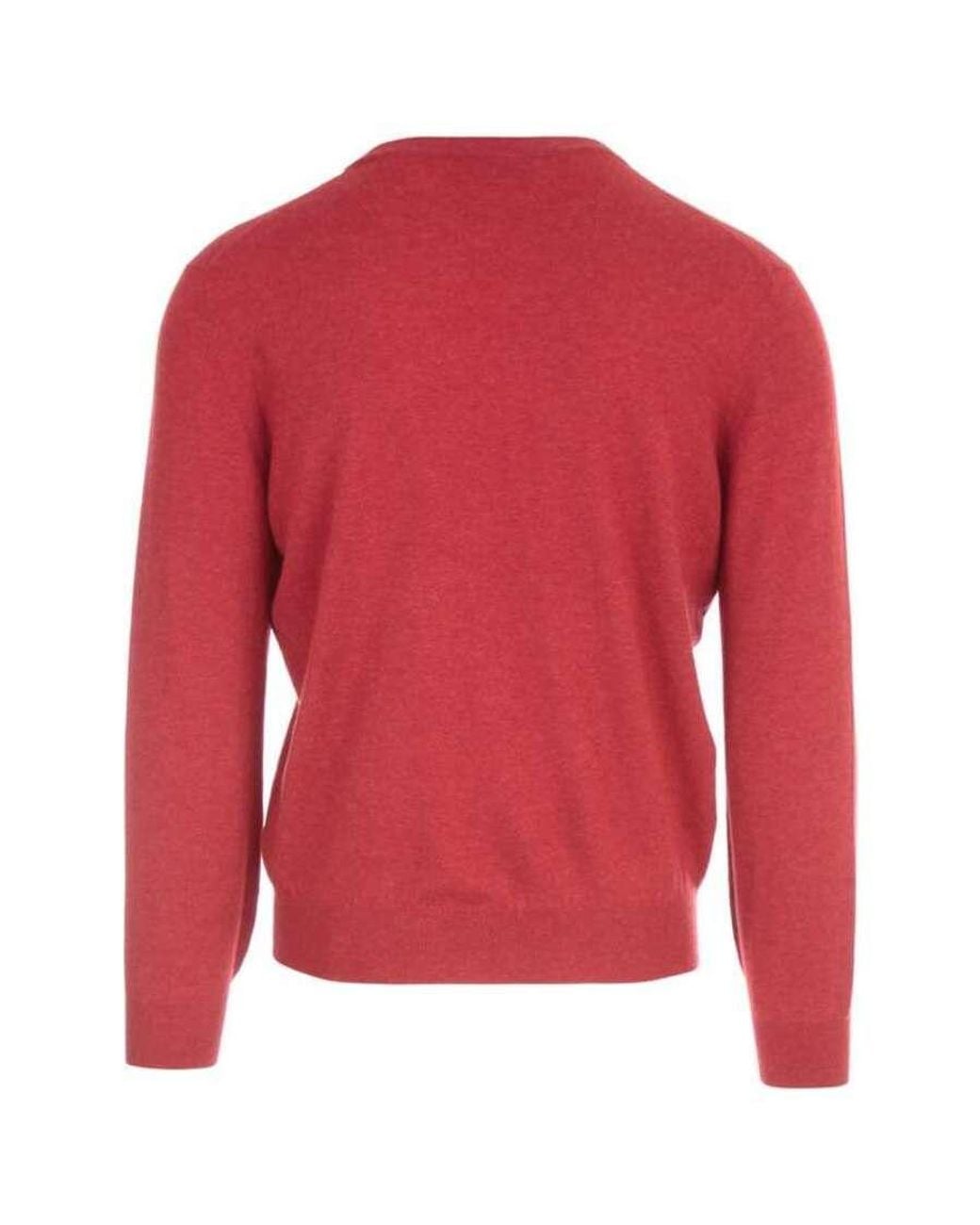 Brunello Cucinelli Red Tomato Cashmere Crewneck Sweater, Brand Size 46 (Us for men