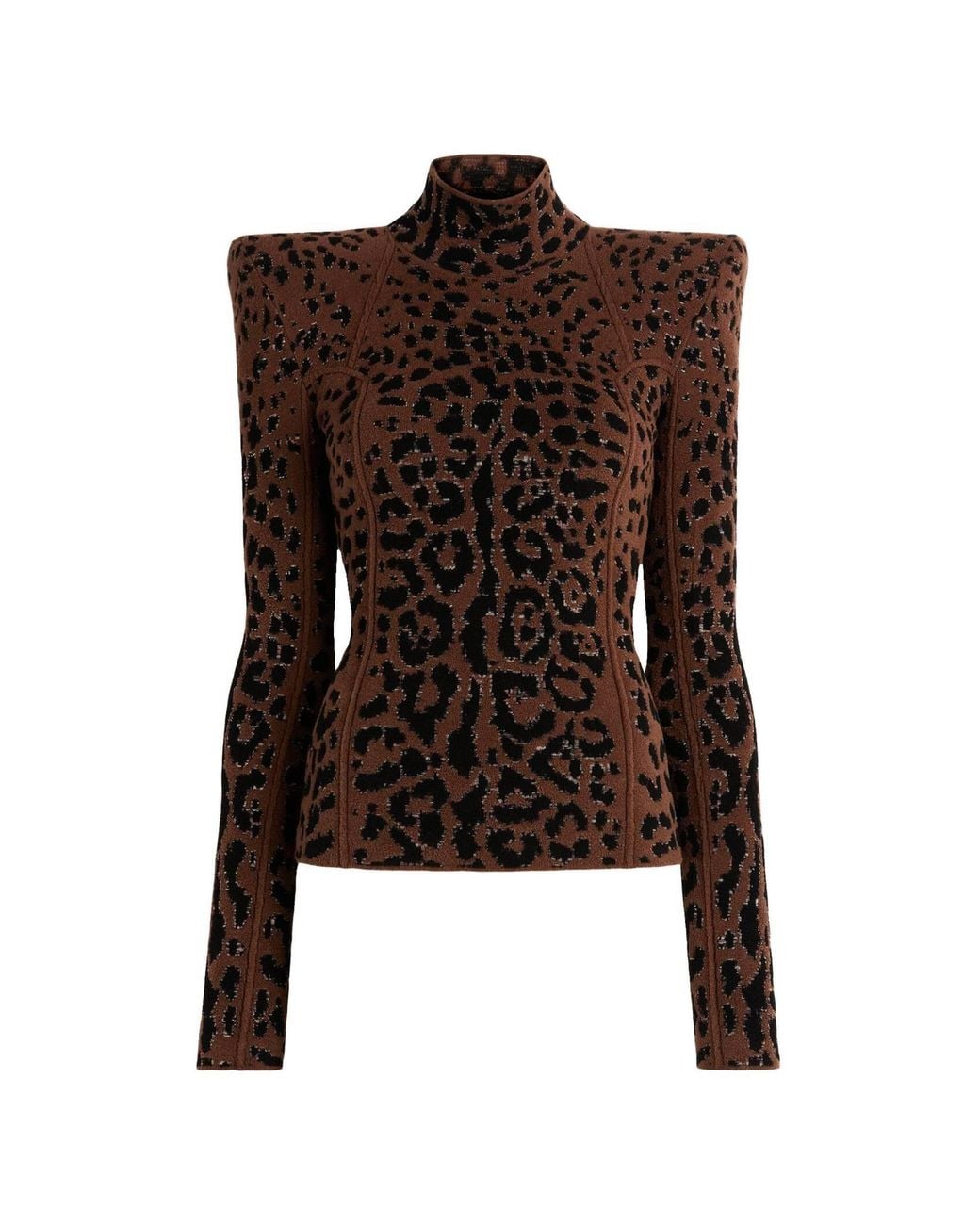 Roberto Cavalli Brown Leopard Print Turtleneck Sweater, Brand Size 40 Us for men