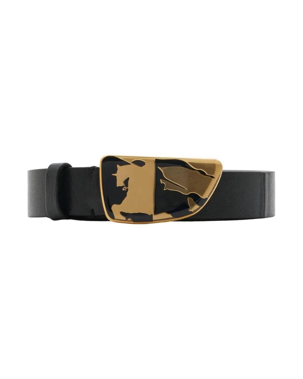 Burberry Black Leather Shield Ekd Belt for men