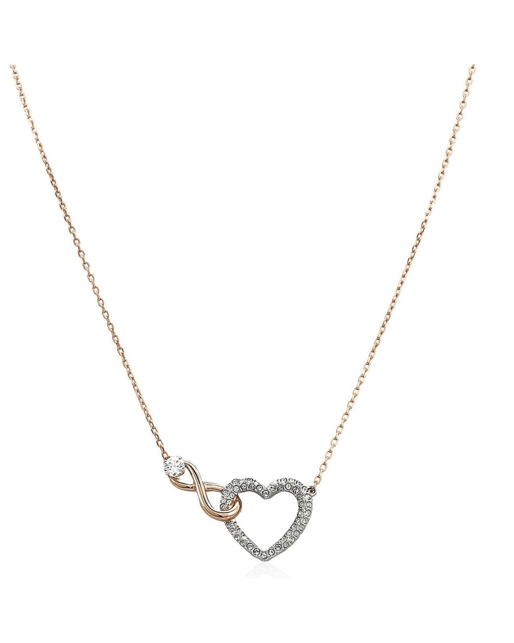 Swarovski Metallic Mixed Metal Finish Infinity Heart Necklace for men