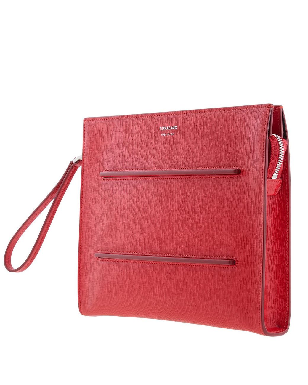 Ferragamo Red New Revival Leather Pouch for men