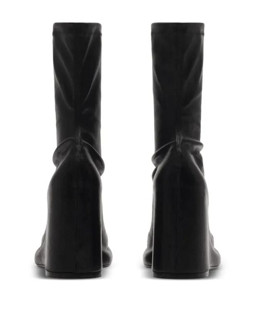 Burberry Black High Wedge Heel Pillar Boots, Brand Size 36 Us