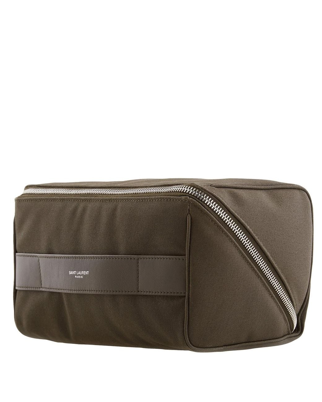 Saint Laurent Green Paris Cotton Toiletry Pouch for men