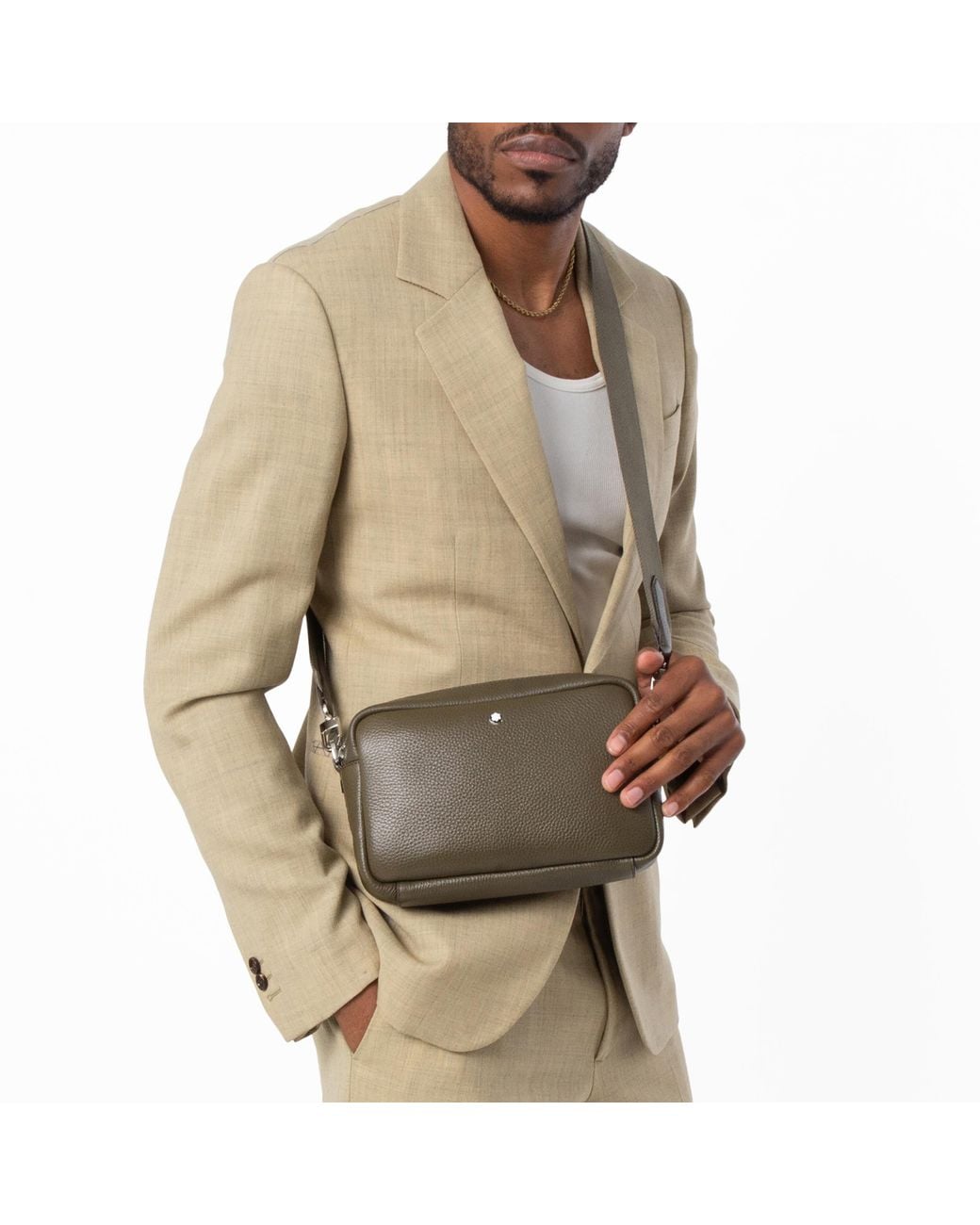 Montblanc Green Companion Leather Crossbody for men