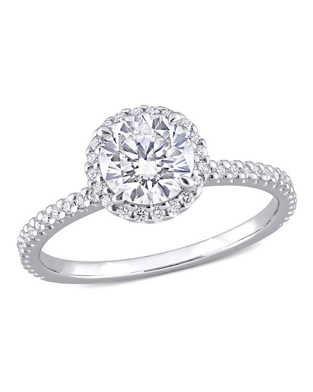 Amour Metallic 1 1/4 Ct Dew Created Moissanite Halo Ring for men