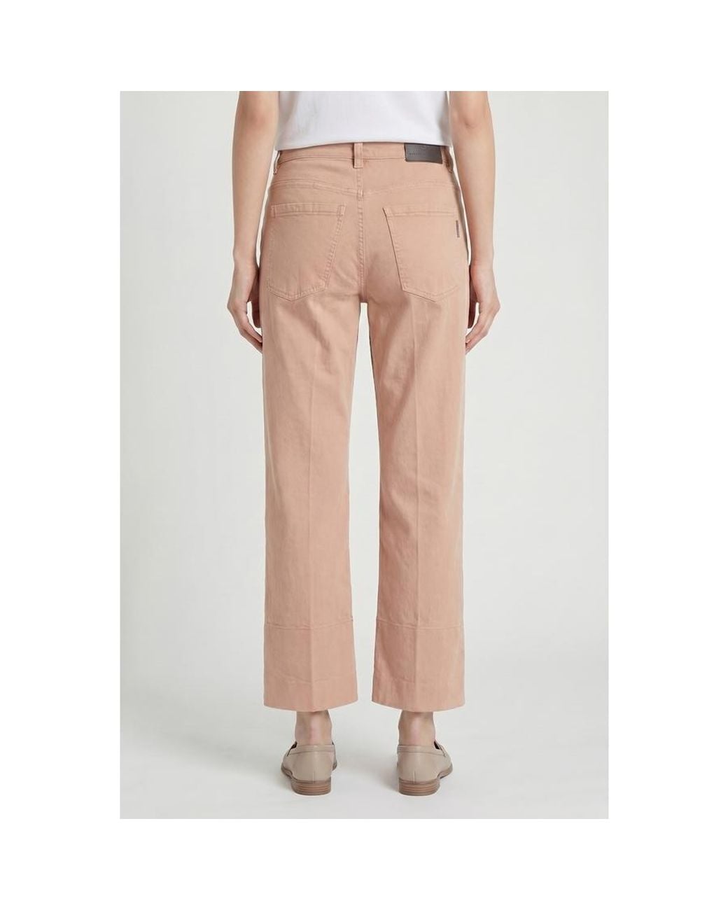 Brunello Cucinelli Natural Papaya Cotton Straight Leg Trousers, Brand Size 40 (Us for men