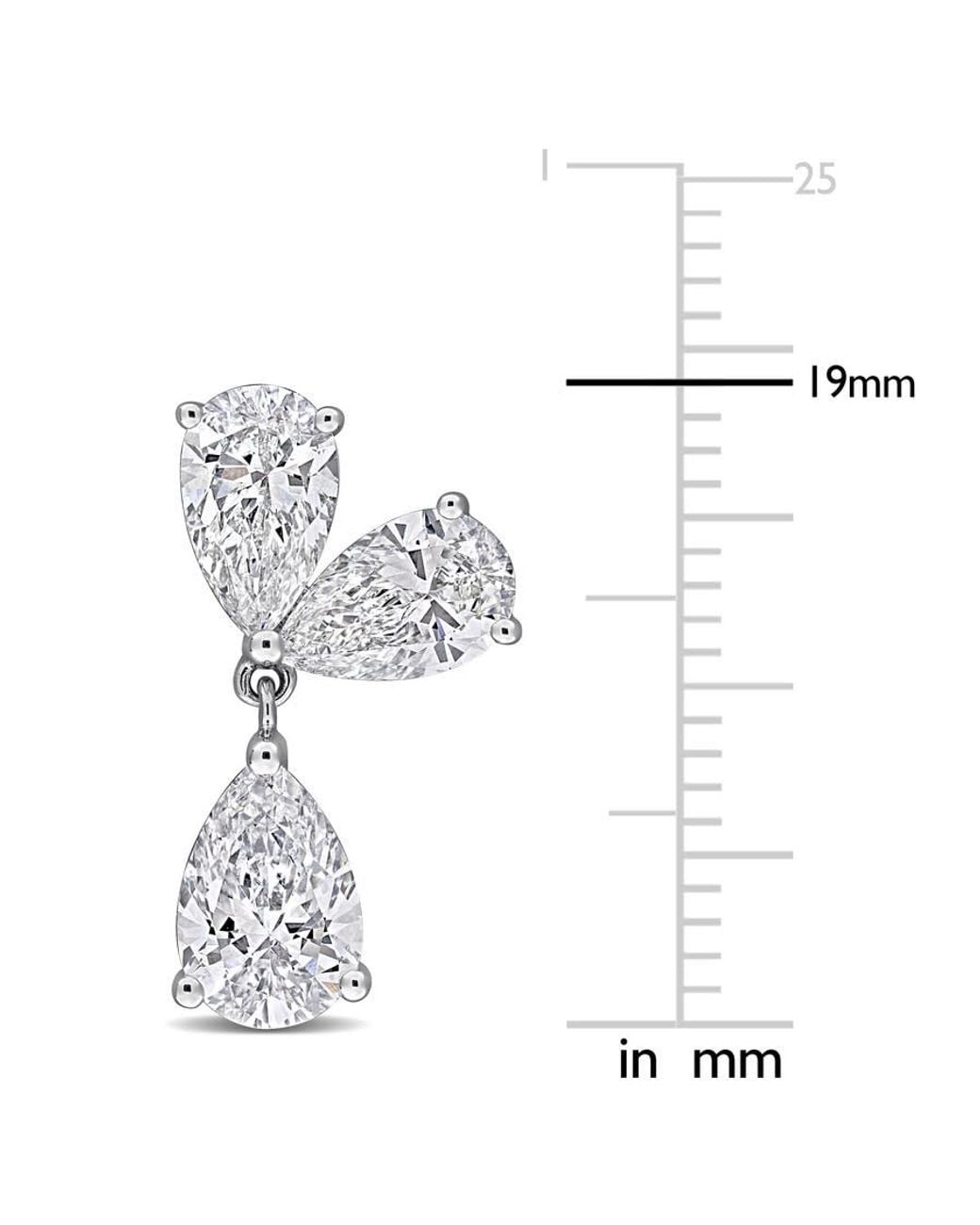 Created Forever White 3 1/2Ct Pear Shape Lab-Grown Diamond Earrings for men