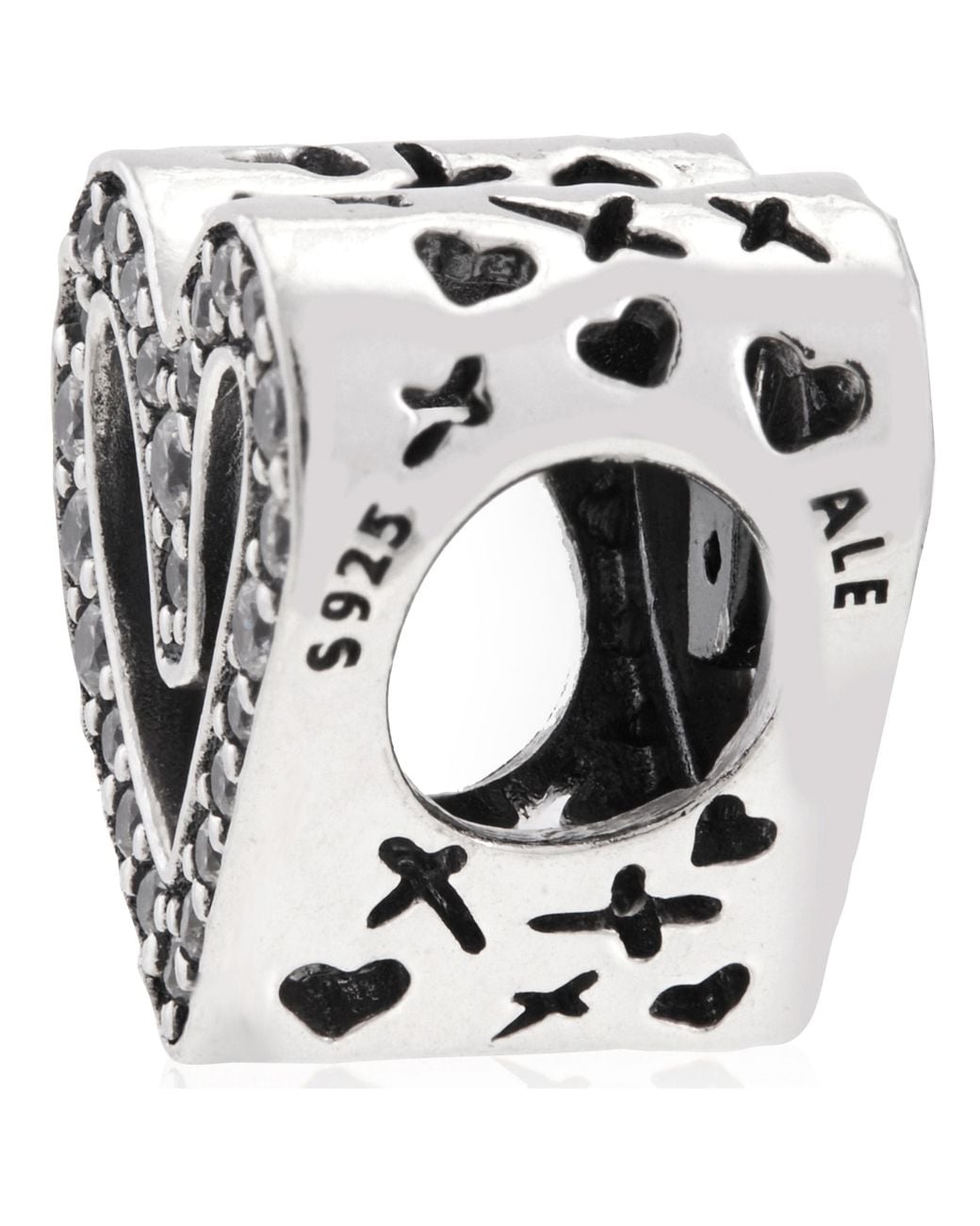 Pandora White Sparkling Freehand Heart Charm for men