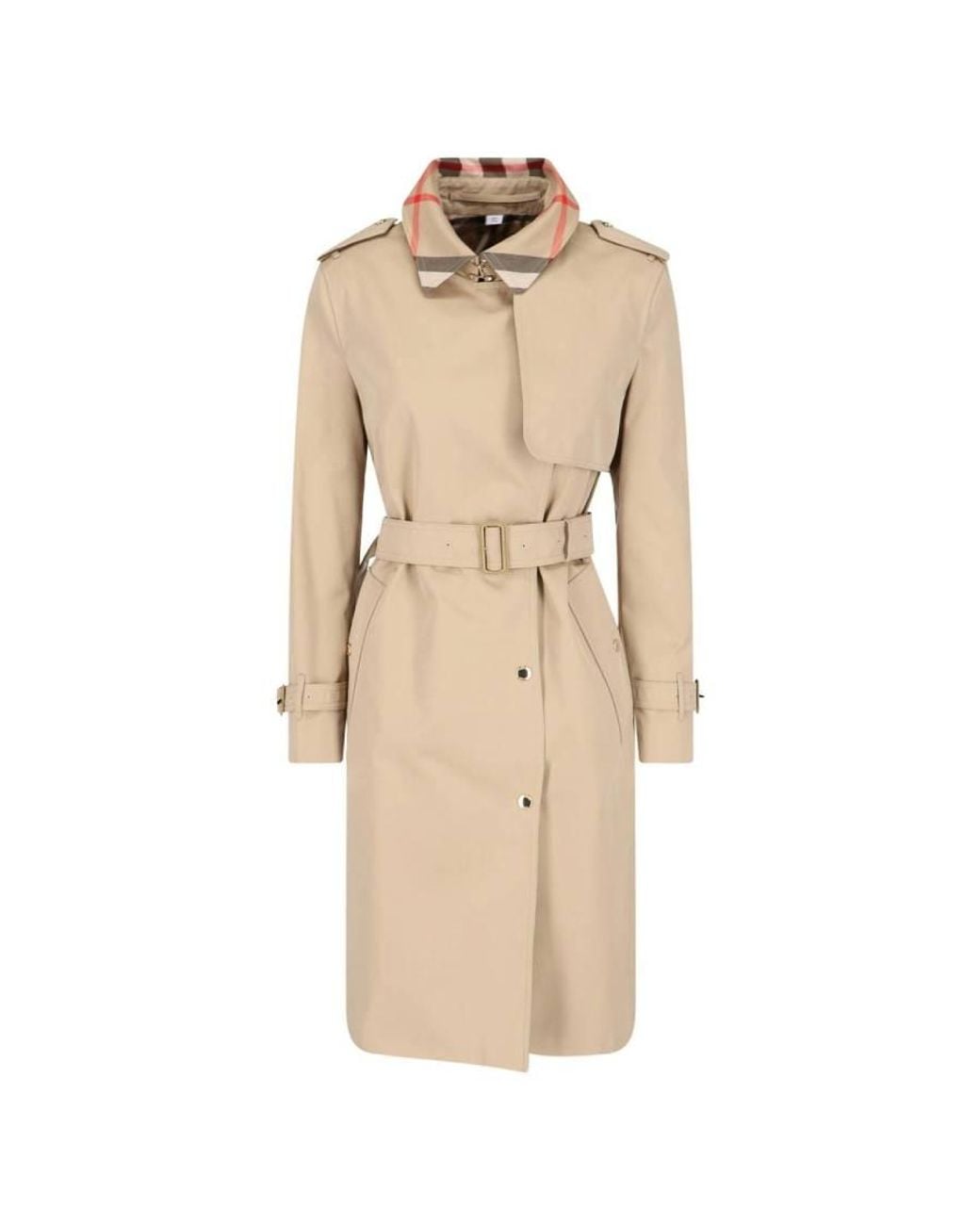Burberry Natural Check Collar Gabardine Trench Coat, Brand Size 8 Us for men