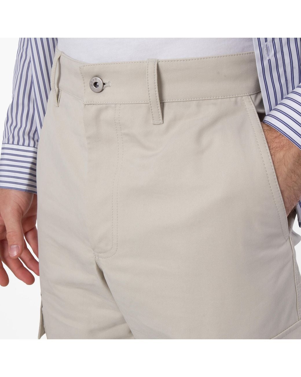 Burberry Natural Cotton-Blend Cargo Trousers for men