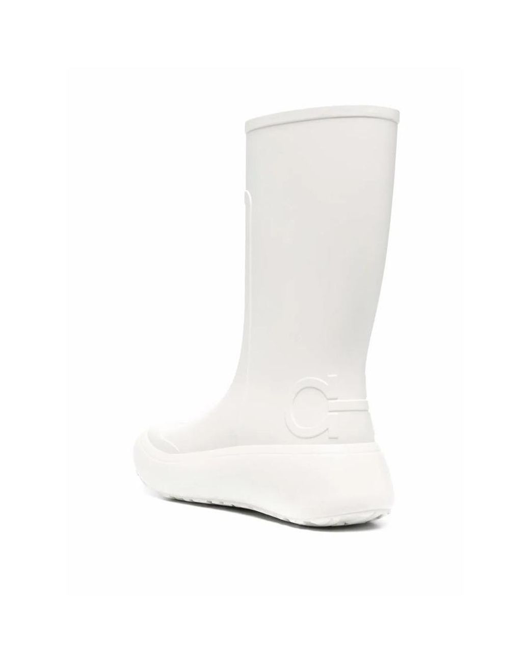 Ferragamo White Rubber Boots for men
