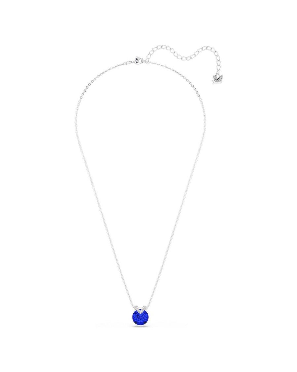 Swarovski Blue Bella V Pendant Crystal Necklace for men