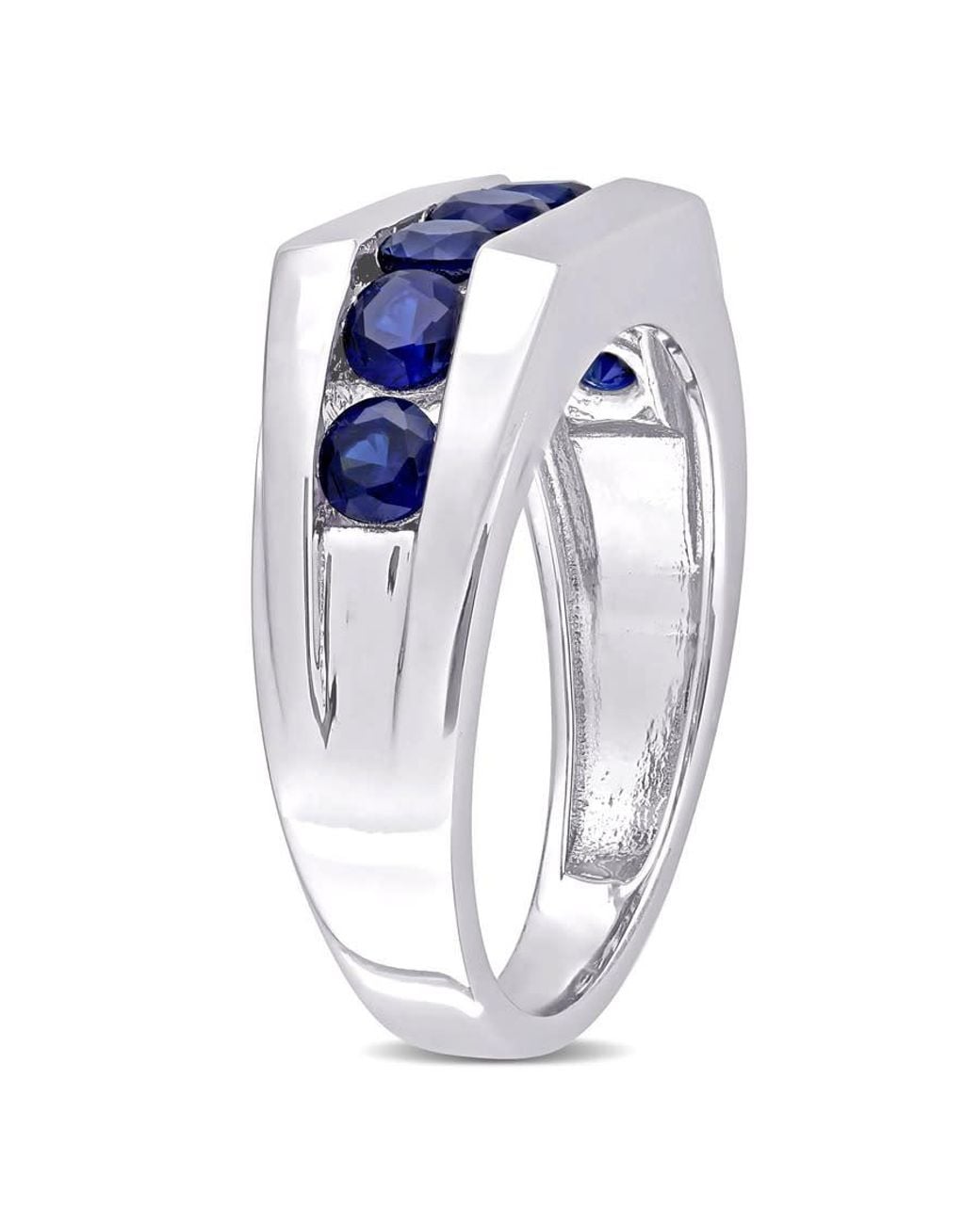Amour Blue 1 1/4 Ct Tgw Created Sapphire Channel Set Ring for men
