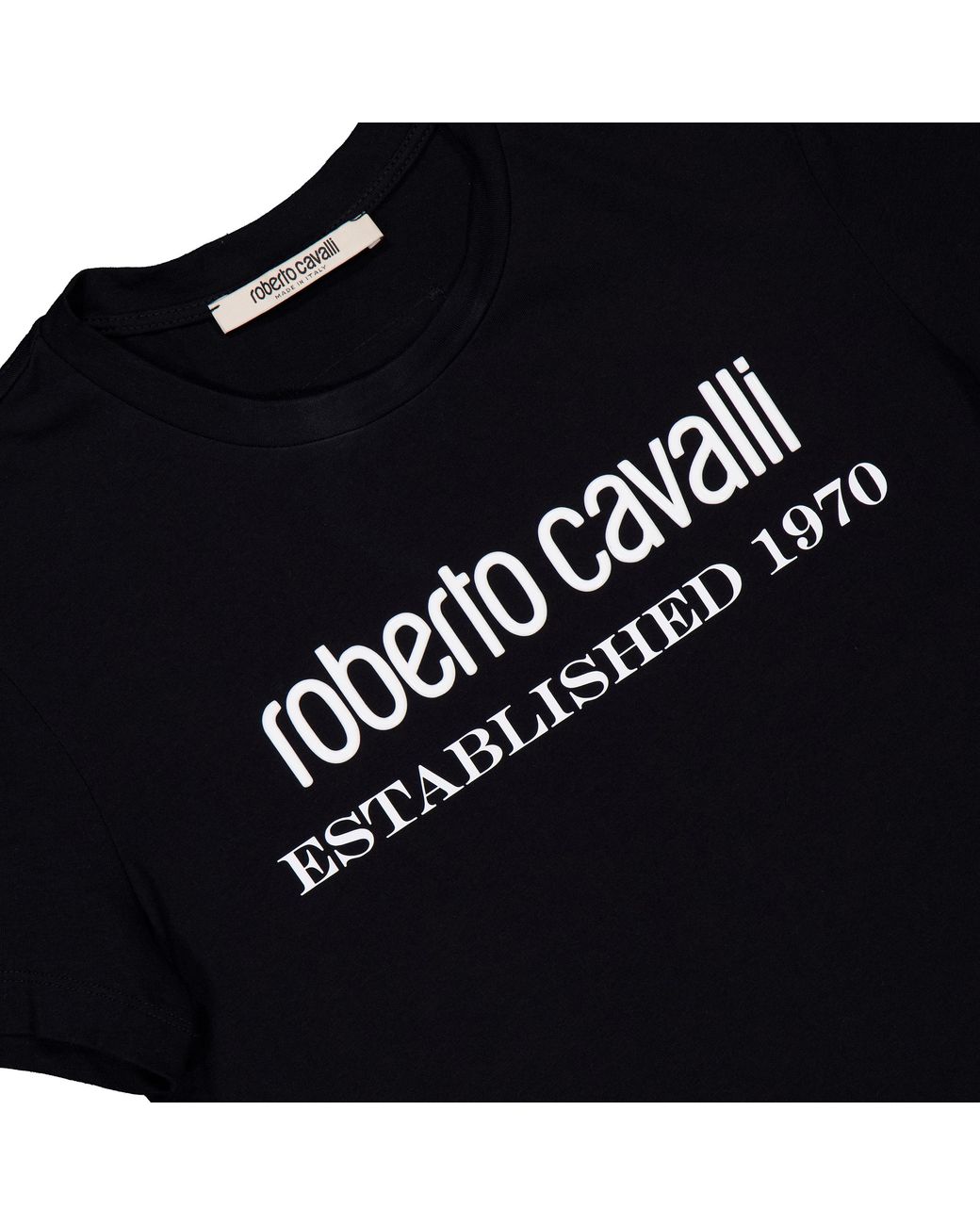 Roberto Cavalli Black Logo T-Shirt for men
