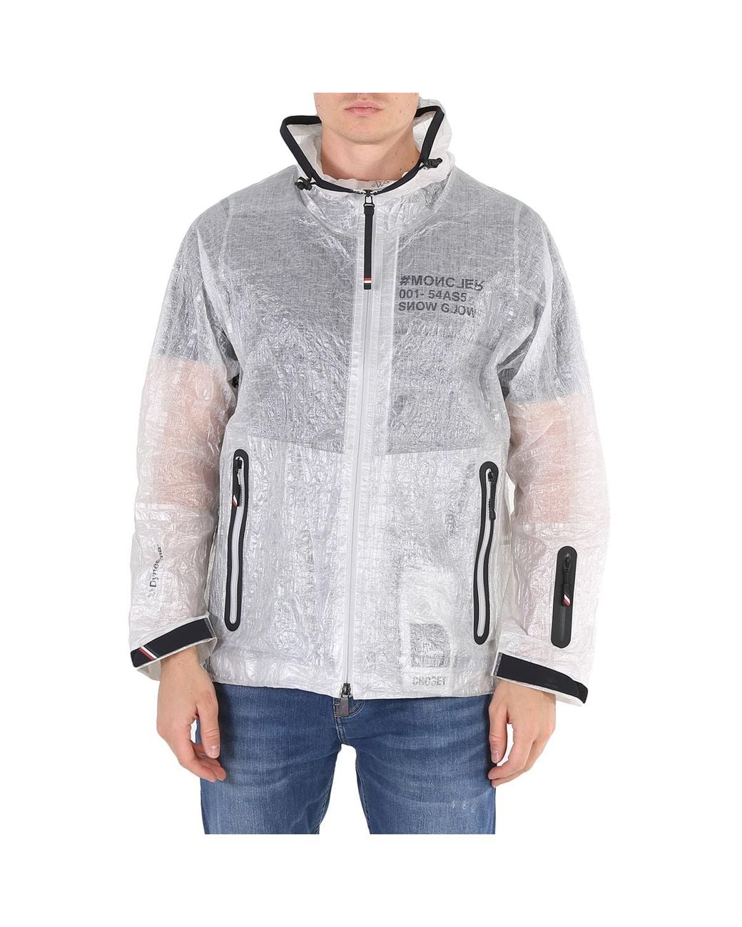 Moncler Gray Day-Namic Crinkled-Shell Hooded Rain Jacket, Brand Size 3 for men