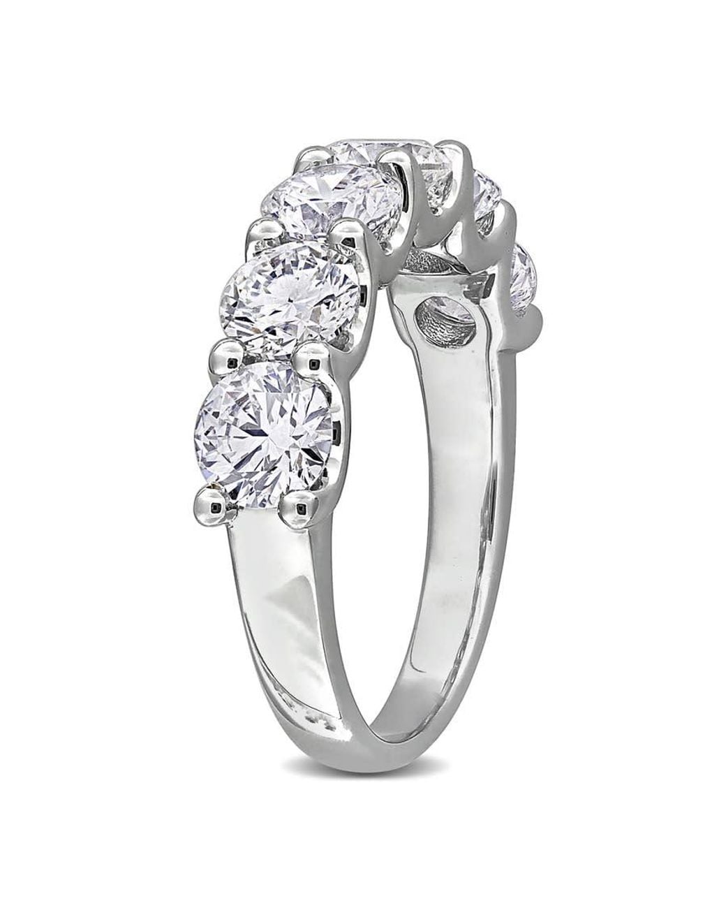 Created Forever Metallic 3Ct Tdw Lab-Created Diamond And Created Emerald Semi-Eternity Ring for men