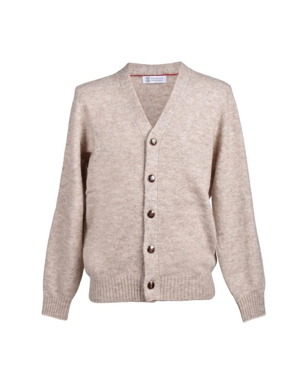 Brunello Cucinelli Multicolor Sand Wool Blend Cardigan Sweater, Brand Size 50 (Us for men