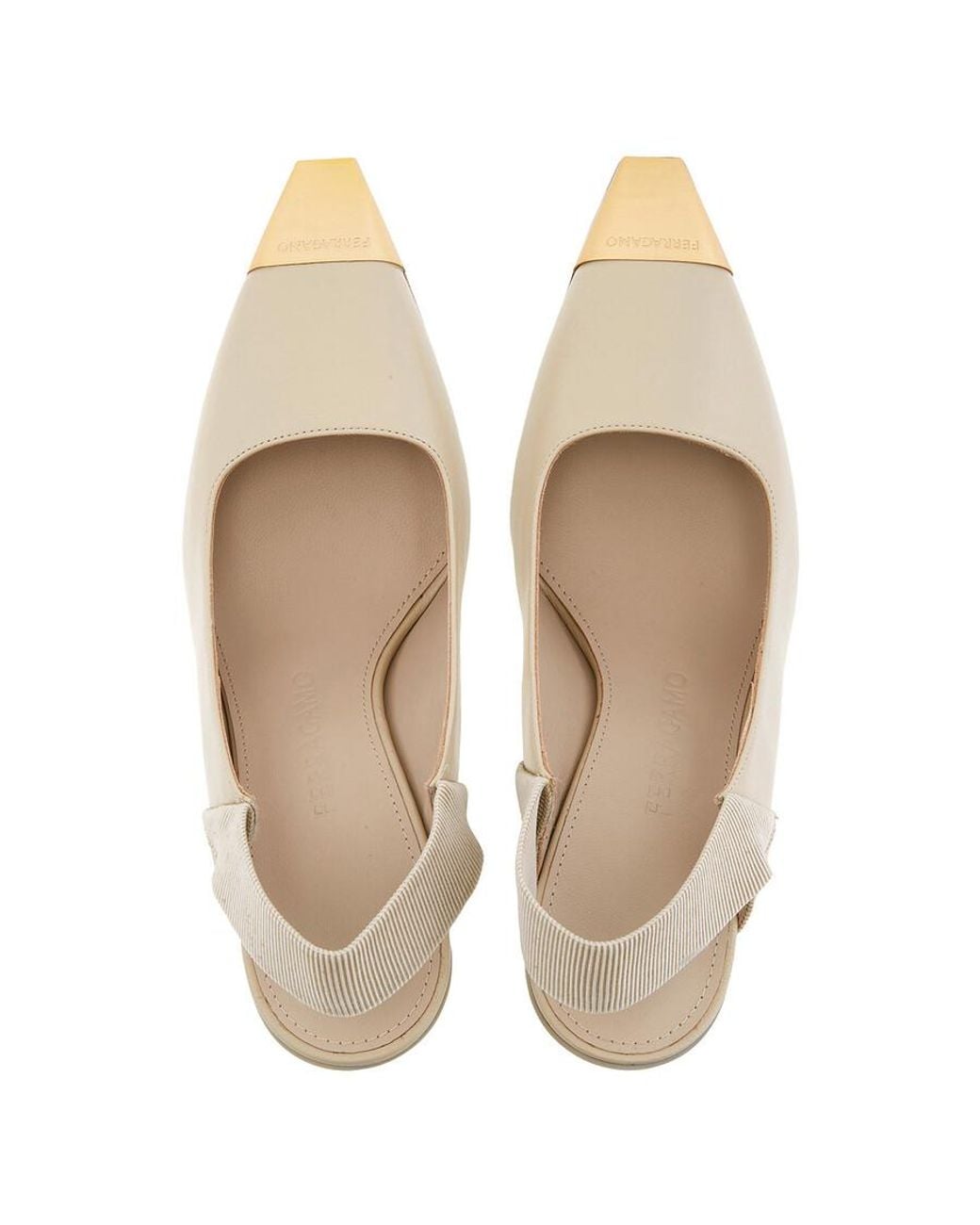 Ferragamo Metallic Alhena 85 Pointed-Toe Slingback High Heels