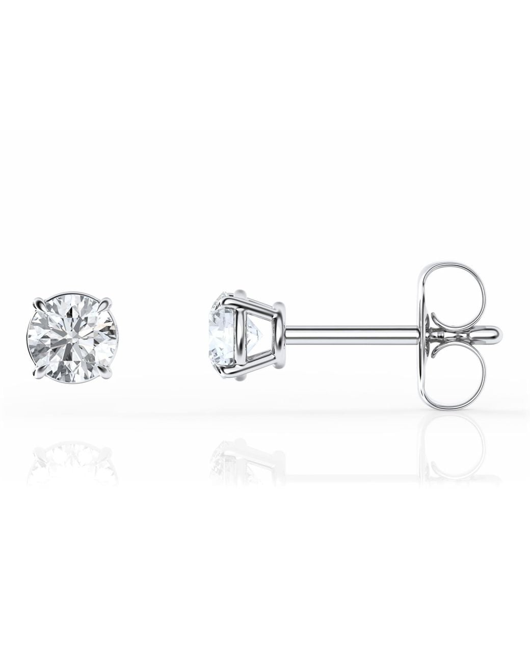 Brilliant Diamond Metallic 1/2 Carat Round Lab Grown Diamond Stud Earrings for men