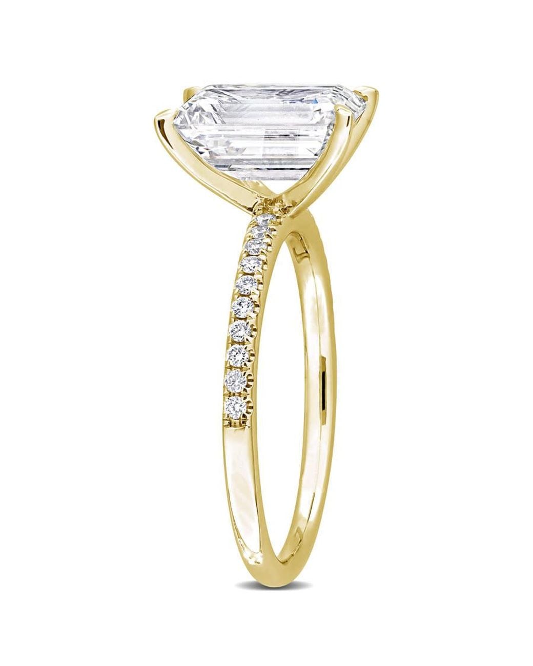 Created Forever Metallic 3 1/10Ct Tw Emerald And Round-Cut Lab-Grown Diamond Solitaire Engagement Ring for men