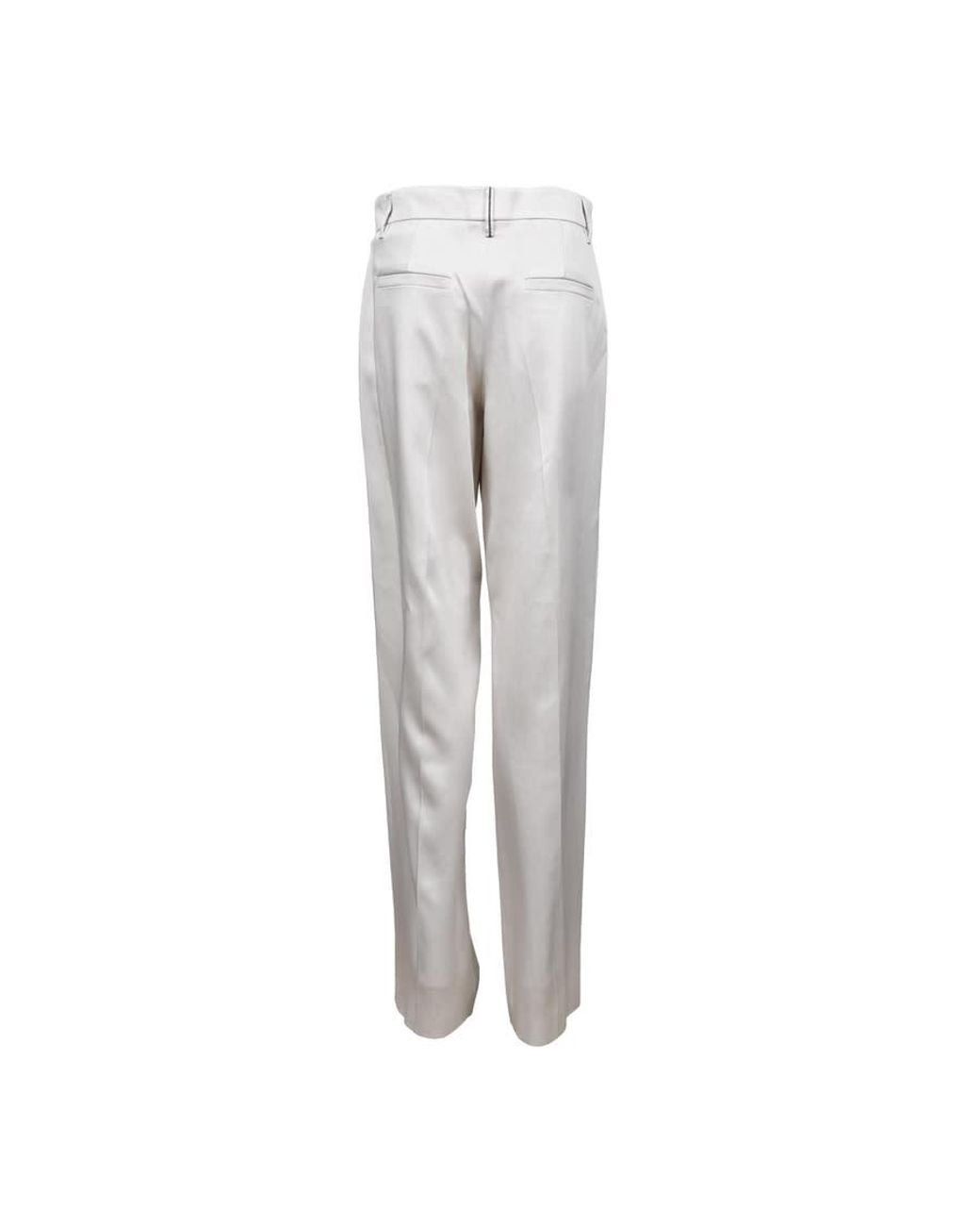 Brunello Cucinelli White Butter Tailored Trousers, Brand Size 42 (Us for men