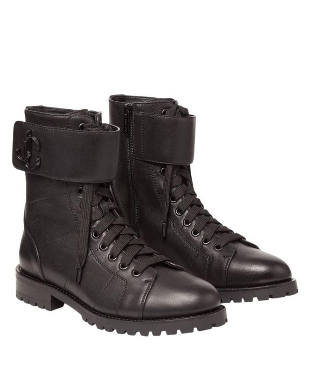Jimmy Choo Brown Ceirus Nappa Leather Combat Boots, Brand Size 35.5 Us