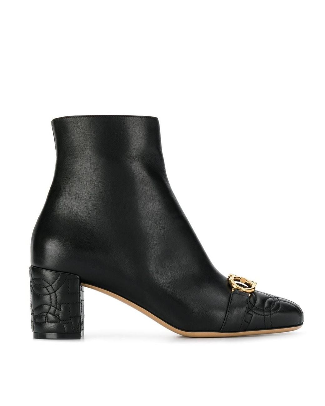 Ferragamo Black Ferragamo Zeri Quilted Gancini Ankle Boots