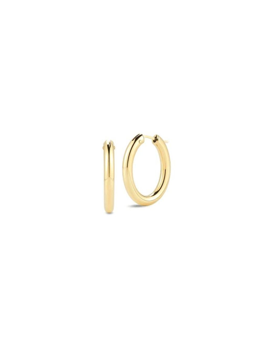 Roberto Coin Metallic 18Kt Medium Round Hoop Earrings 25X22Mm for men
