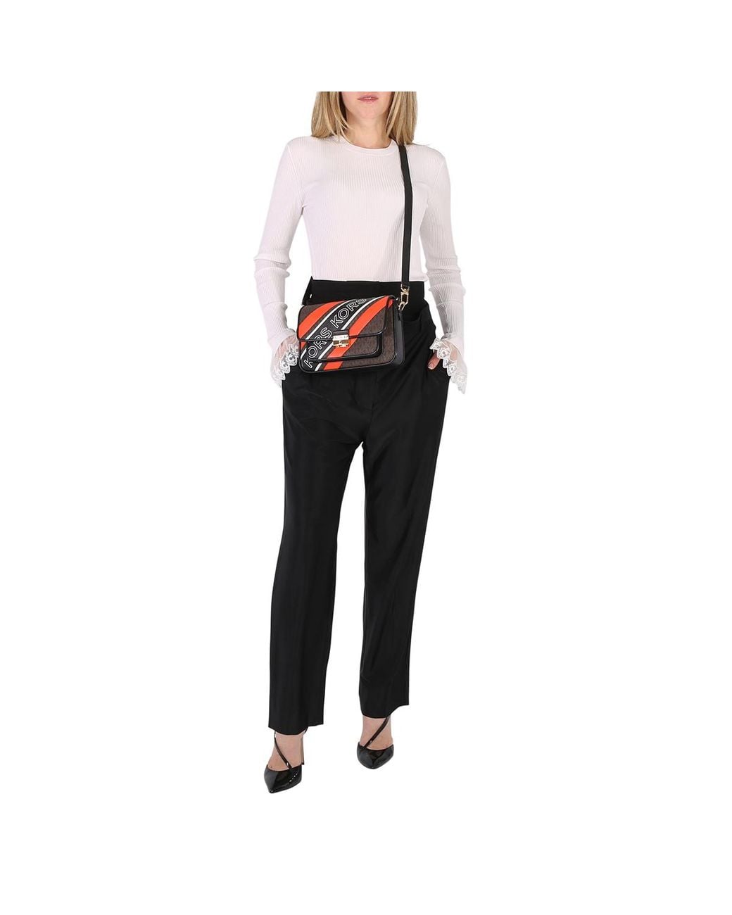 Michael Kors Red Ladies Signature Bradshaw Medium Messenger Crossbody Bag