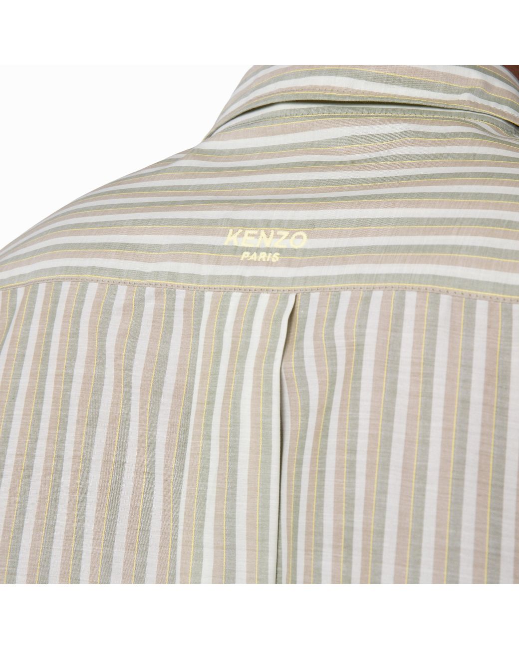 KENZO Gray Long Sleeve Striped Cotton Shirt, Brand Size 42 (Neck for men