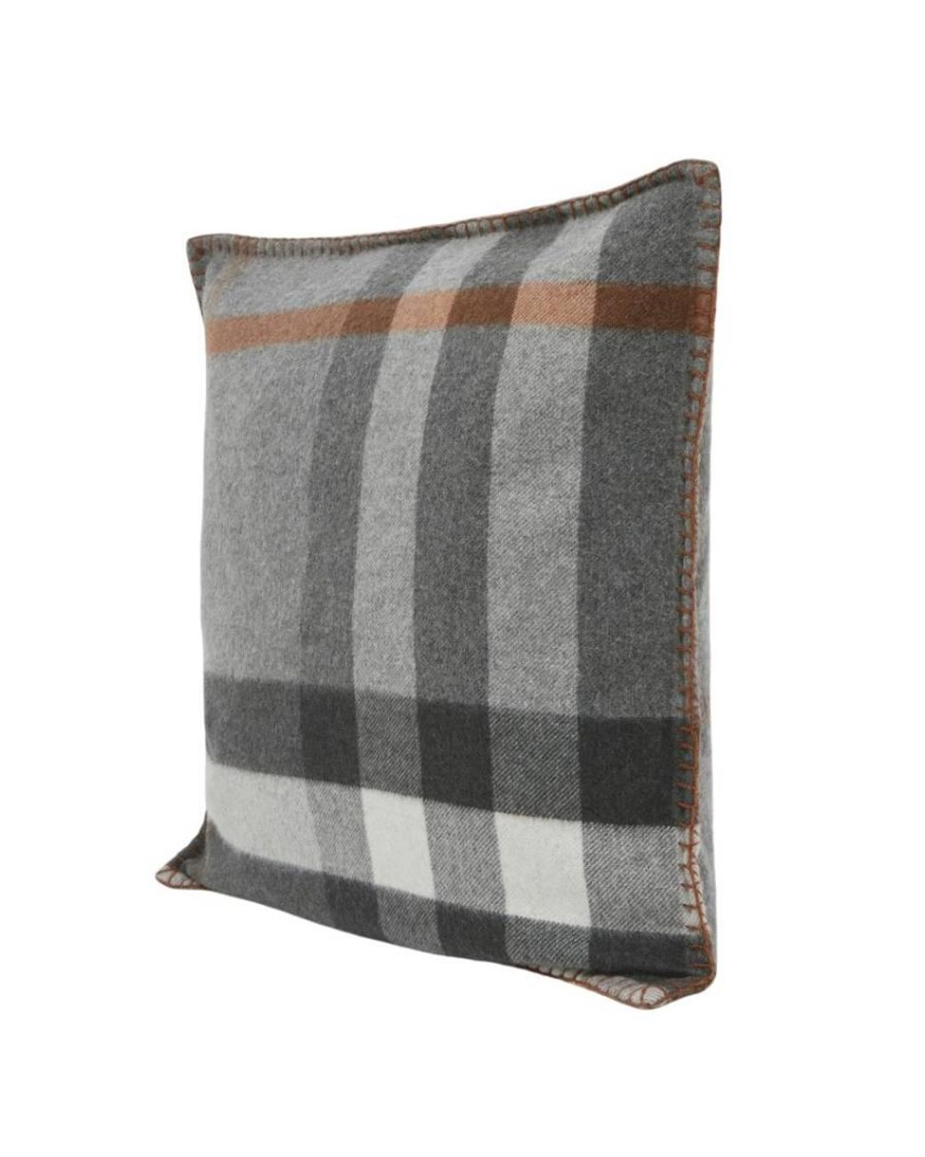 Burberry Gray Check Cashmere Cushion Cover