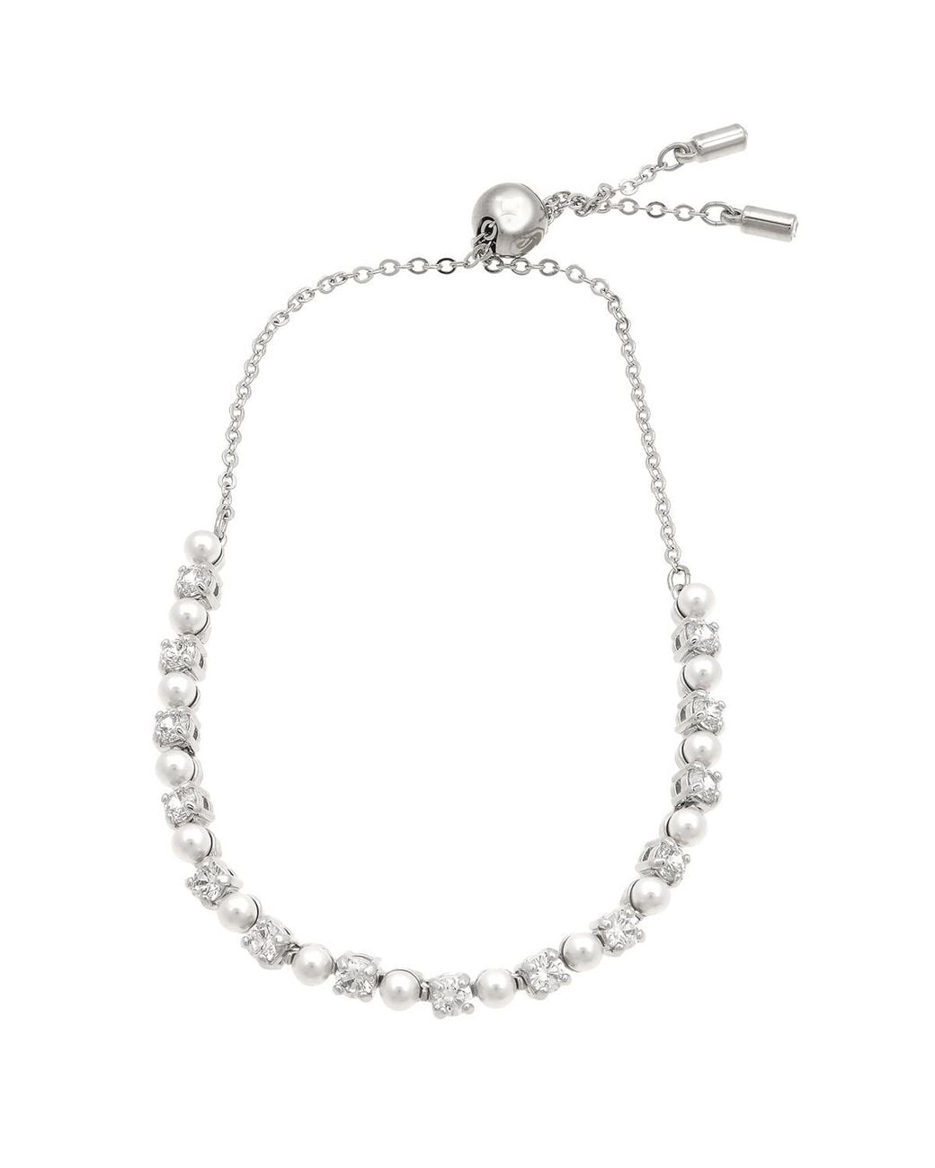 Swarovski White Matrix Soft Bracelet 3Mm Rhodium Shiny for men