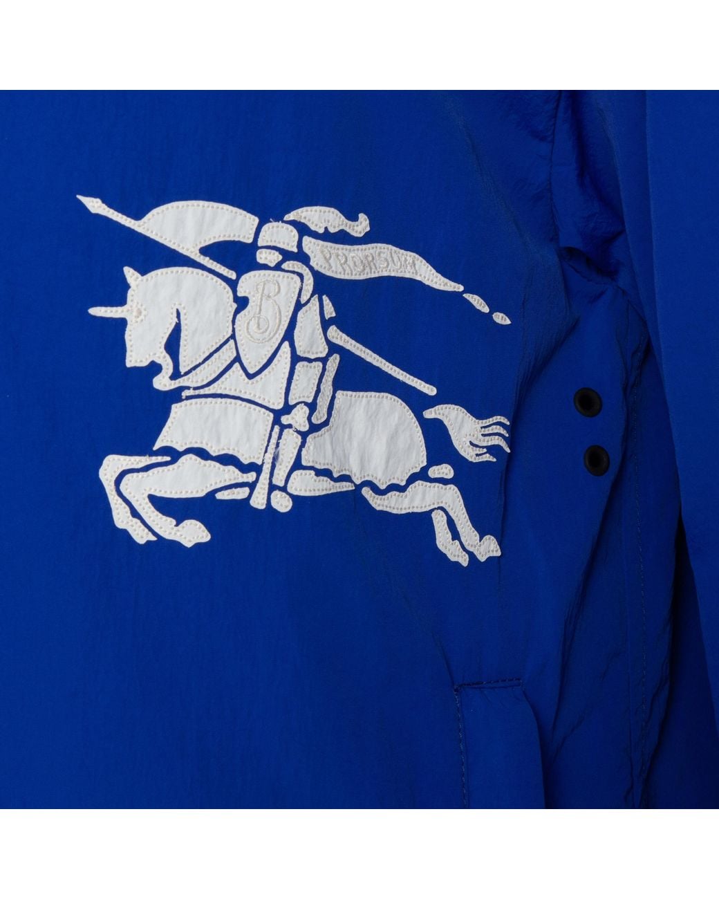 Burberry Blue Equestrian Knight Logo Hooded Jacket for men