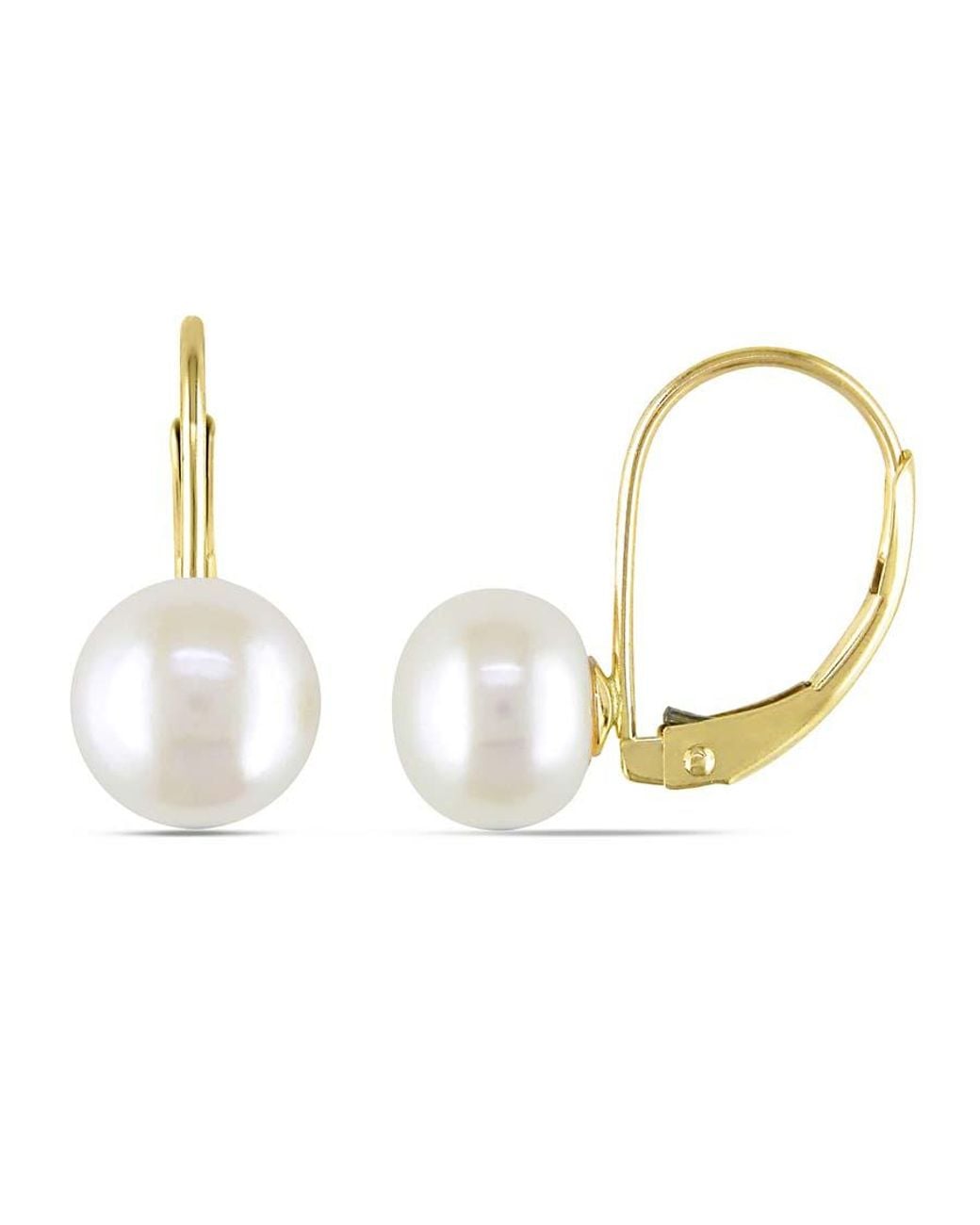 Amour Metallic Cultured Freshwater Pearl Leverback Earrings for men