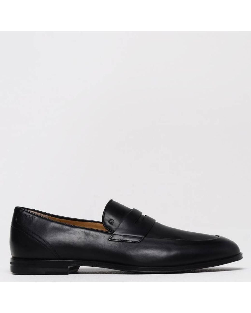Bally Black Windsor Leather Penny Loafers, Brand Size 5 Us for men