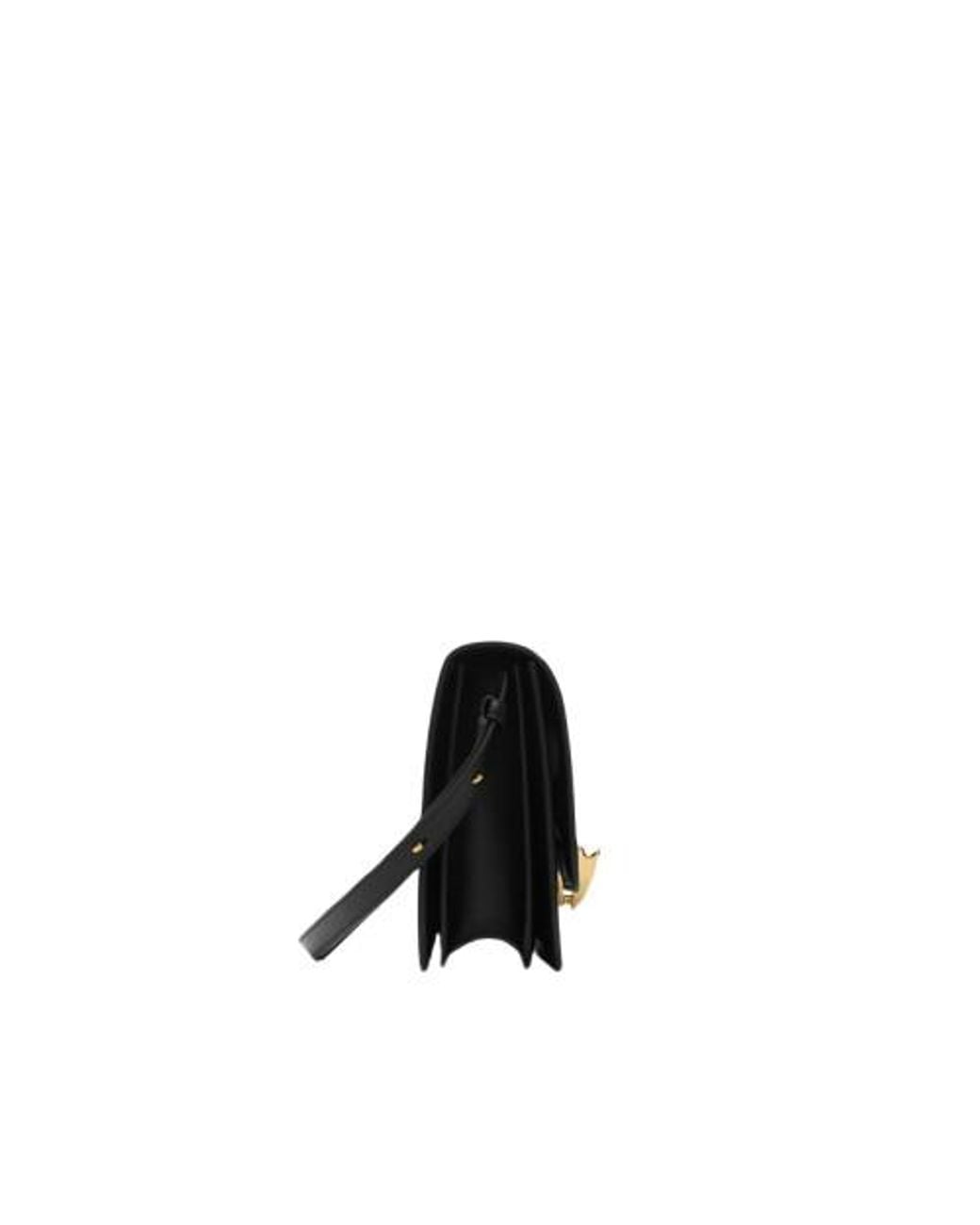 Burberry Black Shield-Detail Leather Crossbody Bag