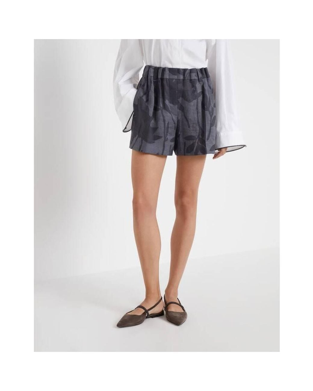 Brunello Cucinelli Blue Dark Linen Shorts, Brand Size 36 (Us for men