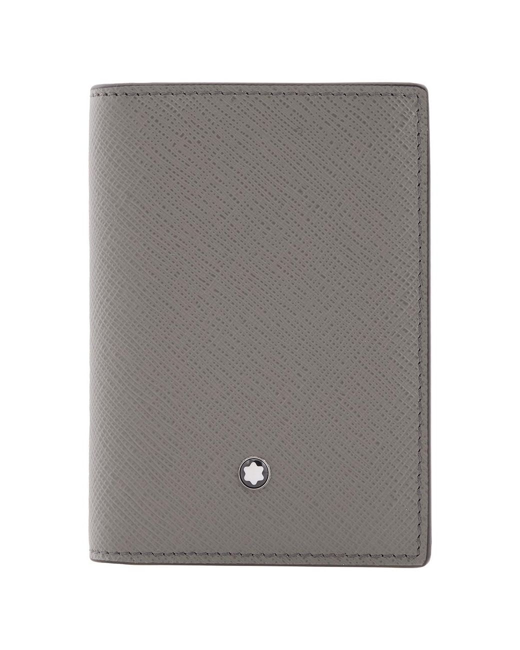 Montblanc Gray Sartorial 4Cc Leather Card Holder for men