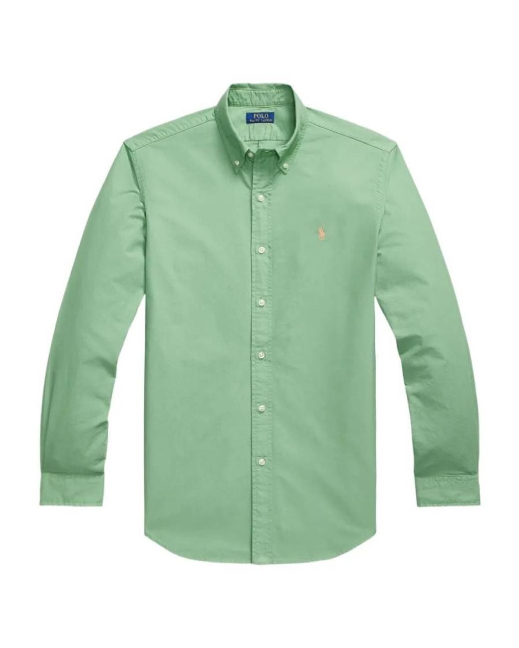 Polo Ralph Lauren Green Long-Sleeved Oxford Shirt for men