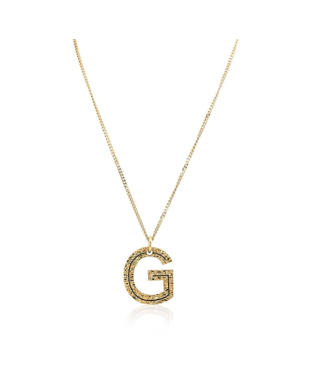 Burberry G Letter Charm Gold plated Necklace in Metallic Lyst UK
